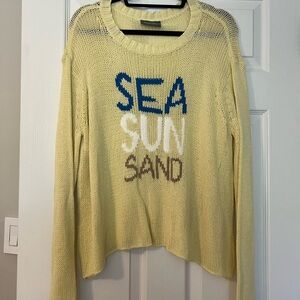 Wooden Ships Yellow and Blue Crew Neck Sweater